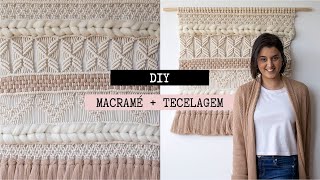 DIY  PAINEL DE MACRAMÉ E TECELAGEM  Tutorial de macraweave com ponto Soumak [upl. by Ury]