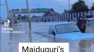 Flood in Maiduguri as Alo dam bursts destroying houses [upl. by Osnerol]