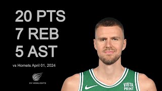 Kristaps Porzingis vs Hornets 20 pts 7 reb 5 ast  April 01 2024 [upl. by Lynus]