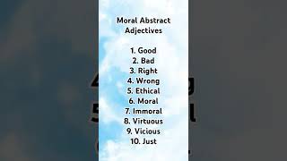 Moral abstract adjectives adjectives in english grammar english adjective education grammar yt [upl. by Maridel806]