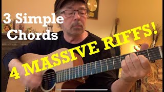 3 SIMPLE CHORDS – 4 MASSIVE RIFFS [upl. by Alad]