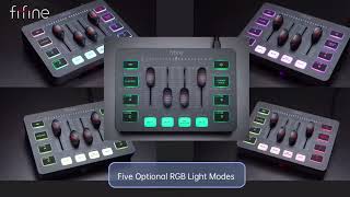 FIFINE Gaming Audio MixerStreaming 4Channel RGB Mixer with XL [upl. by Niatsirhc614]