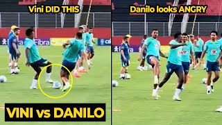 Vinicius Jr trolling Danilo in Brazil training ahead Uruguay but look at his reaction [upl. by Acinomed500]