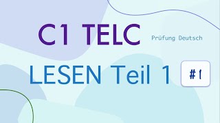 C1 Lesen Teil 1 1  TELC Modelltest  mit Lösung und Stoppuhr [upl. by Popelka]