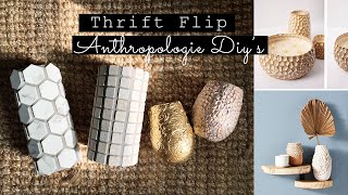 Anthropologie Inspired Thrift Flip  DIY Tiled Vases Spackle amp Caulk Vase DIY Live Edge Wood Shelf [upl. by Einnov]