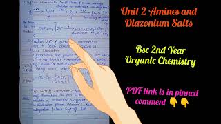 Unit 2 Amines and Diazonium Salts BSC 2nd Year Organic Chemistry Notes [upl. by Elka993]