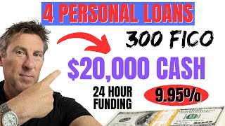 4 EASY 20000 Personal loans in 24 Hours 300 FICA score rates 995 and up [upl. by Gnal]