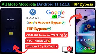 All Moto Motorola FRP Bypass Android 11 12 13 Google Account New Update security patch Trick ✅ [upl. by Aleetha]