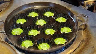 Pandan Mini Pancake  Street Food in Bangkok [upl. by Elysia]