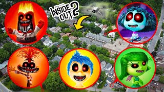 DRONE CATCHES CURSED NEW EMOTIONS FROM INSIDE OUT 2 MOVIE IN REAL LIFE INSIDE OUT 2 [upl. by Shuma]