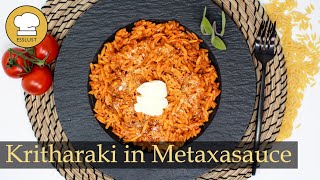 KRITHARAKI mit METAXAHACKFLEISCHSAUCE  Griechische Küche [upl. by Arraes]