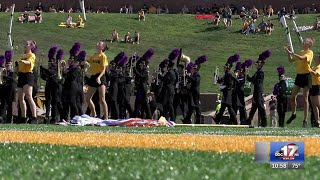 Hickman marching band subs in for Marching Mizzou at Faurot Field [upl. by Barna451]