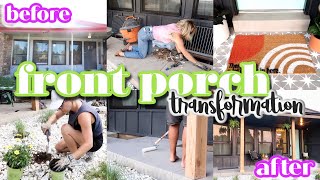 RENOVATING OUR RANCH FIXER UPPER  INSANE FRONT PORCH MAKEOVER  BEFORE AND AFTER  DIY PROJECTS [upl. by Conard781]