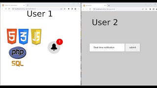 Live notification using PHP amp Pure JavaScript AJAX PHP liveNotification [upl. by Warrenne]