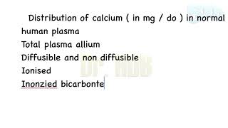 Calcium distribution in normal human plasma [upl. by Welbie]