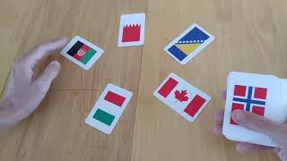 Flags of the World board game with cards  how to setup play and review  Amass Games  HD education [upl. by Ultann]