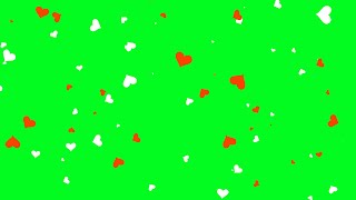 Heart On Love Back Ground Green Screen Flying Effect [upl. by Allemahs]