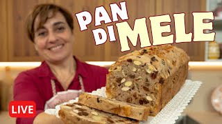 PAN DI MELE 🍎 Apfelbrot  RICETTA IN DIRETTA  Senza Uova Senza Latte e Senza Grassi [upl. by Ecnahc77]