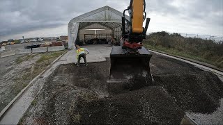 Liebherr A918 with R5 Prep for Concrete Slab [upl. by Nymzaj335]