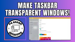 How to Make Taskbar Transparent Windows 11 [upl. by Pylle499]