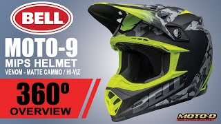 Bell quotMoto9quot MIPS Helmet Venom Camo HiViz  360 Video  MOTOD Racing [upl. by Dolph677]