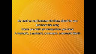 Alicia Keys A Womans Worth Lyrics In Video [upl. by Anassor]