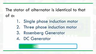 The stator of alternator is identical to that of a [upl. by Schuh]