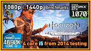 Horizon Zero Dawn PC  i5 4690K amp GTX 1070  Benchmarks amp Testing with 4 core CPU  1080p  1440p [upl. by Gney]