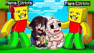 ¡ADOPTADO por LA FAMILIA ESTRICTA en Minecraft 😱 BEBÉ NOOB y La FAMILIA ESTRICTA [upl. by Belva]