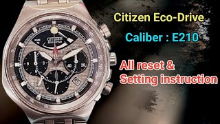 Citizen Ecodrive E210 watch setting instructions [upl. by Atiuqehs510]