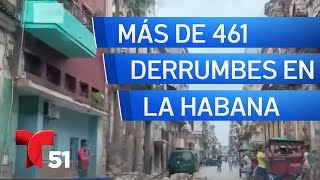 Autoridades cubanas reportan más de 461 derrumbes en La Habana tras el huracán Rafael [upl. by Sofie]