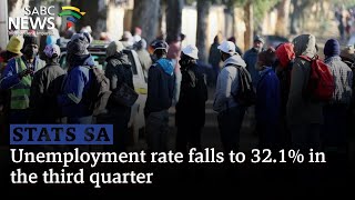 Unemployment rate falls to 321 in Q3 [upl. by Idner]