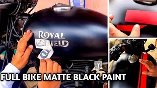 Royal Enfield 350 Full Matte Black Paint 🔥 Cost  Bullet Modified Price Olbulletmodified [upl. by Ellett]