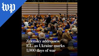 Zelensky addresses EU as Ukraine marks 1000 days of war [upl. by Naamann]