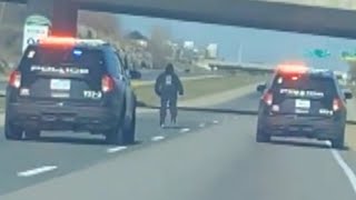 Inline skater disrupts traffic on Ontario highway  CAUGHT ON CAM [upl. by Scrivings434]