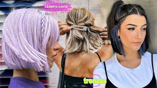 LOS MEJORES PEINADOS CON TRENZAS para cabello corto  chicas fashions [upl. by Holcman957]