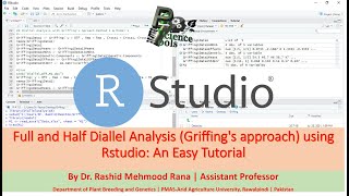 Full and Half Diallel Analysis Griffings approach using RStudio An Easy Tutorial in English [upl. by Nodnar]