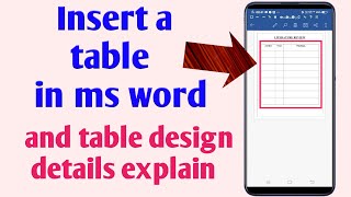 how to make table in ms word in mobile  ms word table of contents tutorial  ms word table tutorial [upl. by Peer]