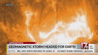 Geomagnetic storm headed for Earth [upl. by Gerstner662]