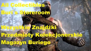 God of War All Collectibles Buris Storeroom Wszystkie Znajdźki Magazyn Buriego [upl. by Ailemrac]