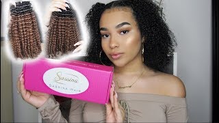 Ombre Kinky Curly ClipIn Hair Extensions Review  Sassina Hair [upl. by Shayne]