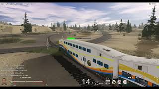 Trainz 22 A Sunrail train heads down a mountain and through some crossings [upl. by Sorvats212]