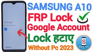 Samsung A10A10s  FRP Bypass  Android 90  Without Pc  Google Account Unlock  Trick 2023 [upl. by Nicolais]