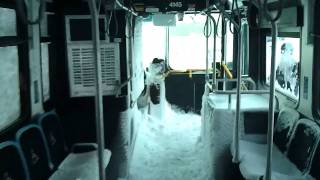 Chicago Blizzard 2011  Abandoned Bus on Lake Shore Drive [upl. by Kondon]