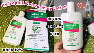 Hydrophil Moisturizing Lotion Urea BP 10 Review  Medicated Lotion  Uses amp Benefits [upl. by Ahsrat]