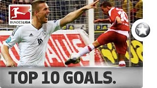 Lukas Podolski  Top 10 Goals – A Tribute to One of the Greats [upl. by Anastos267]