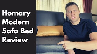 Homary Modern Black Convertible Sofa Bed Review Personally Tested [upl. by Eninnaej]