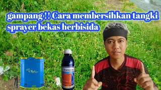 cara membersihkan tangki sprayer bekas herbisida [upl. by Vail]