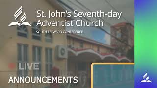 St Johns Seventhday Adventist Church Notices 11112023 [upl. by Anilahs]