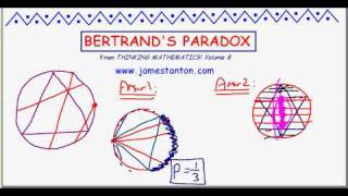 Bertrands Paradox TANTON Mathematics [upl. by Aromas]